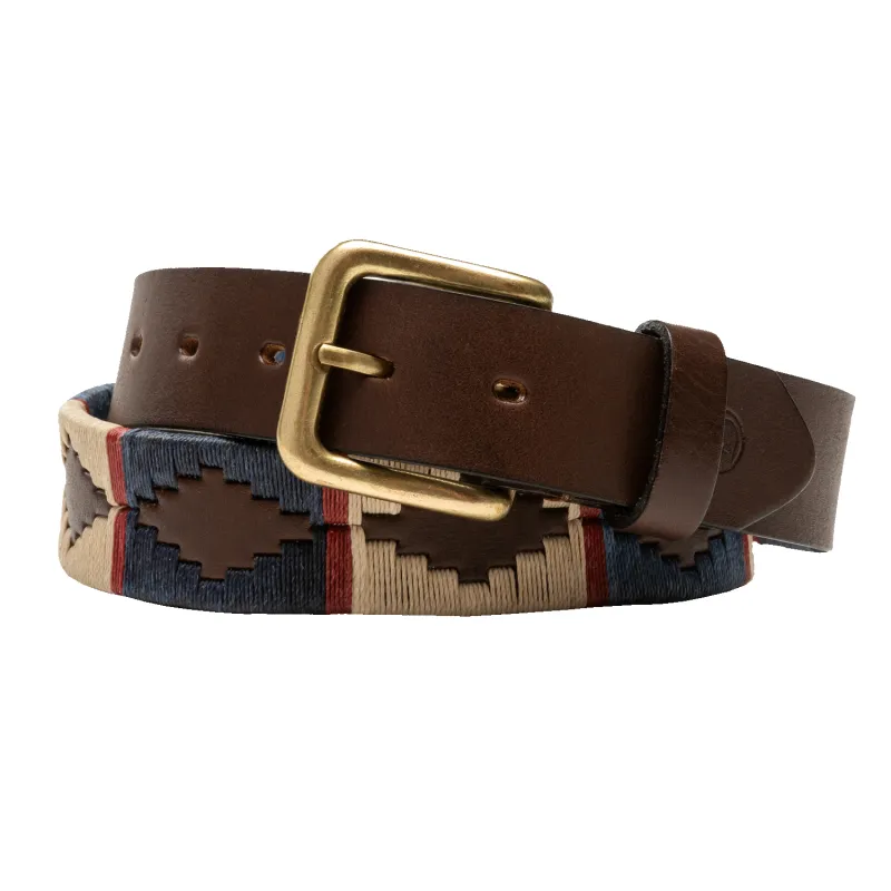 Woven Leather Belt - Navy made by Duck Head
