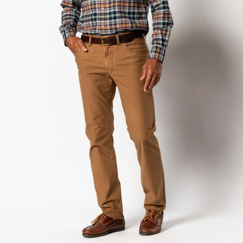 Weldon Garment Dyed Five-Pocket - Buckskin sold by Duck Head