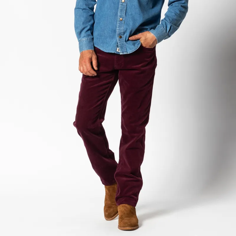Holston Corduroy Five-Pocket - Fig sold by Duck Head