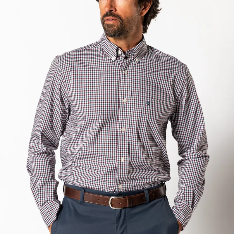 Performance Poplin Sport Shirt - Merill Gingham sold by Duck Head