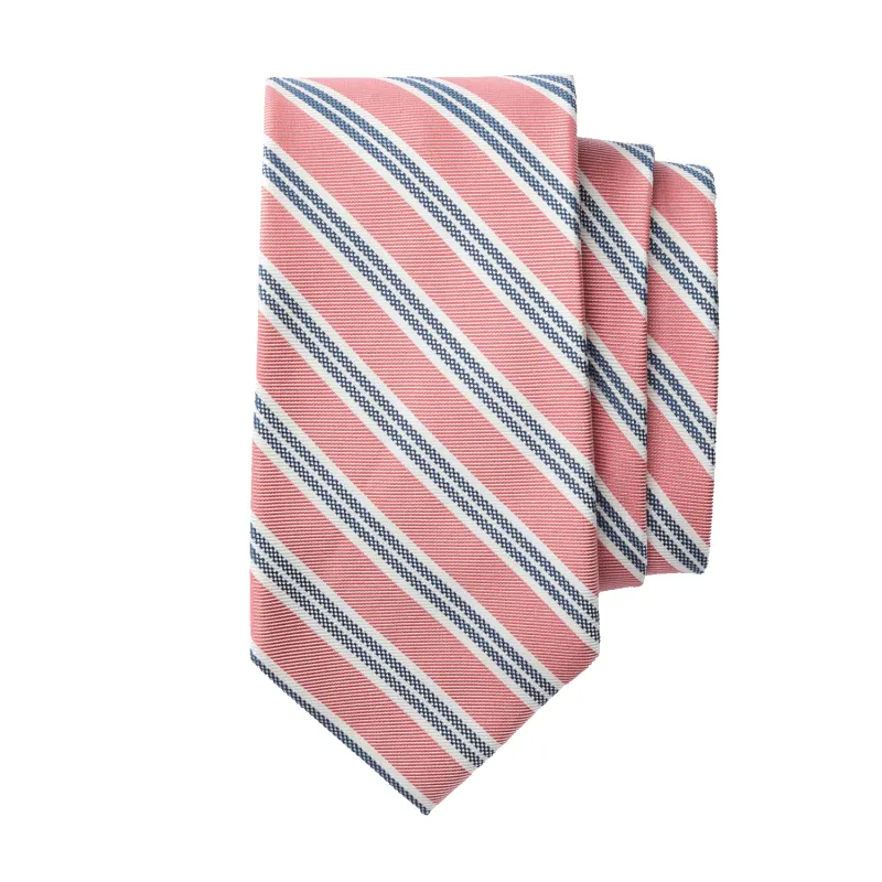 Silk Stripe Tie - Sunwashed Red made by Duck Head