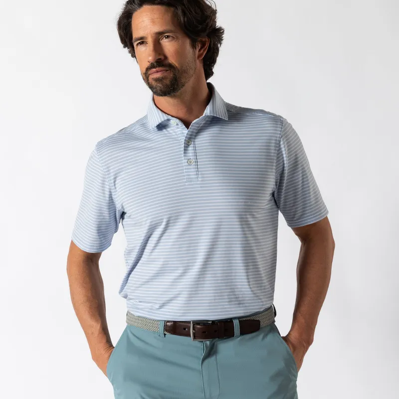 Long Drive Performance Polo - Davis Stripe sold by Duck Head