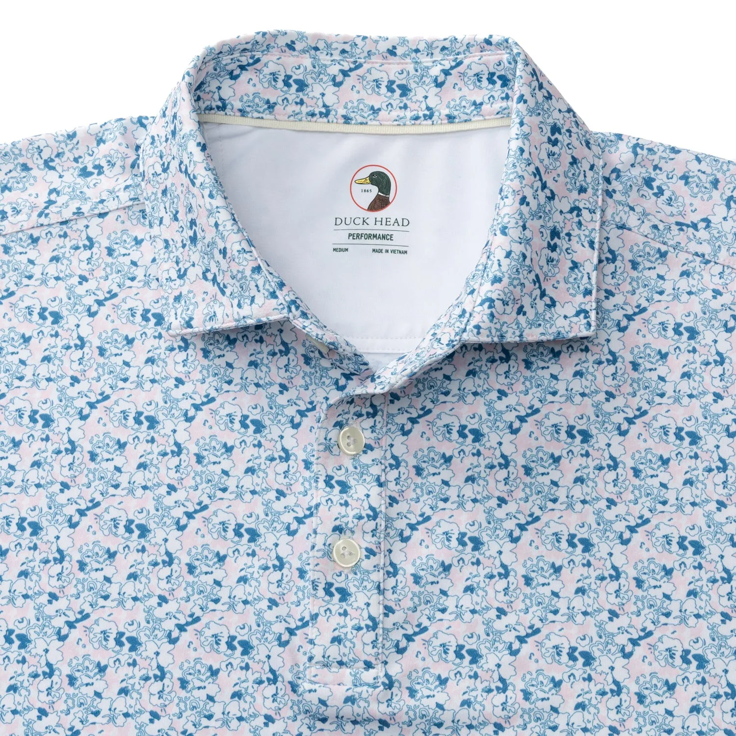 Long Drive Performance Polo - Canopy Floral - Pastel Pink sold by Duck Head product image thumbnail 5