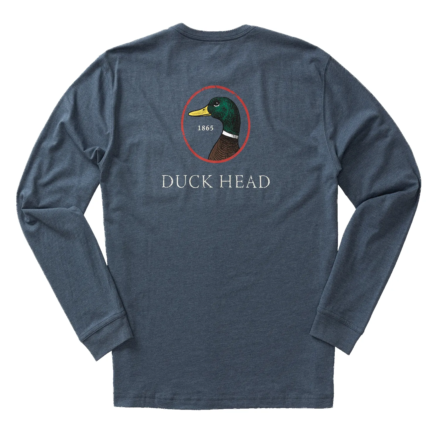 Logo Long Sleeve T-Shirt - Heather Navy sold by Duck Head