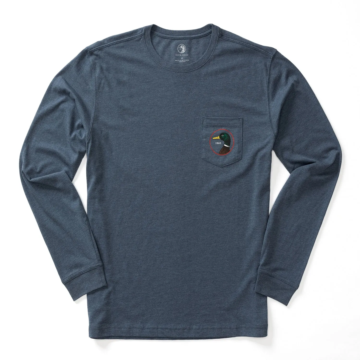 Logo Long Sleeve T-Shirt - Heather Navy sold by Duck Head product image thumbnail 2