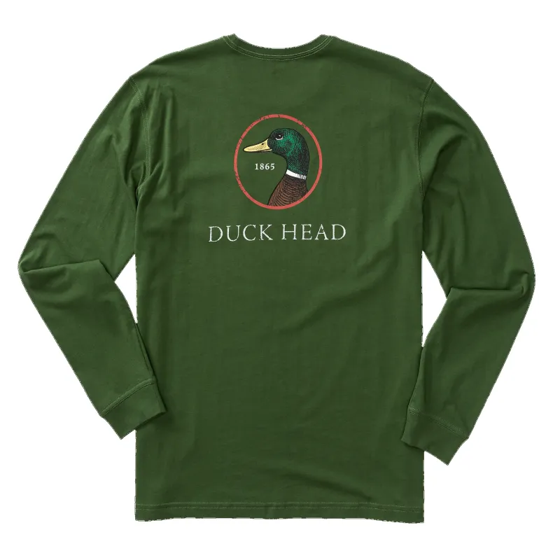 Logo Long Sleeve T-Shirt - Pine Green sold by Duck Head