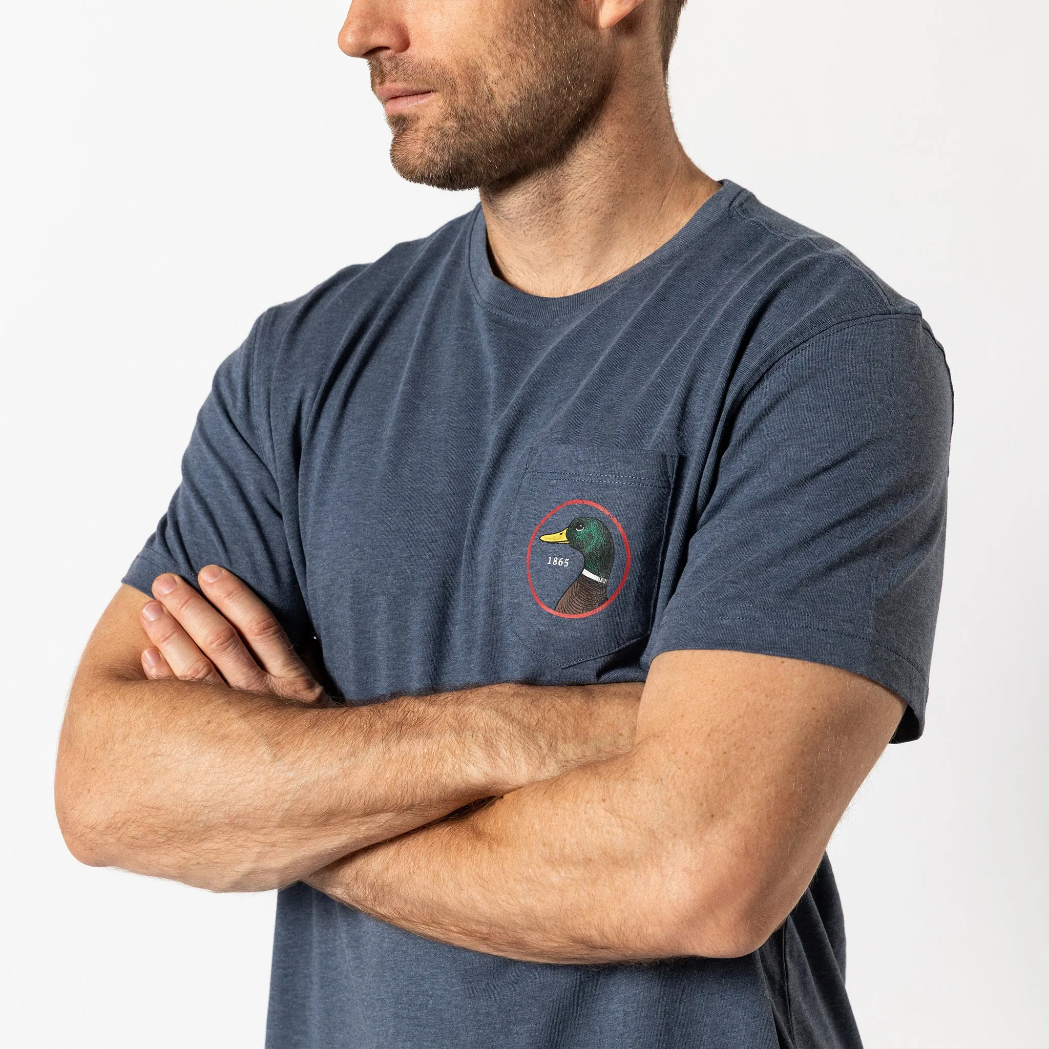 Logo Short Sleeve T-Shirt - Heather Navy sold by Duck Head product image thumbnail 2