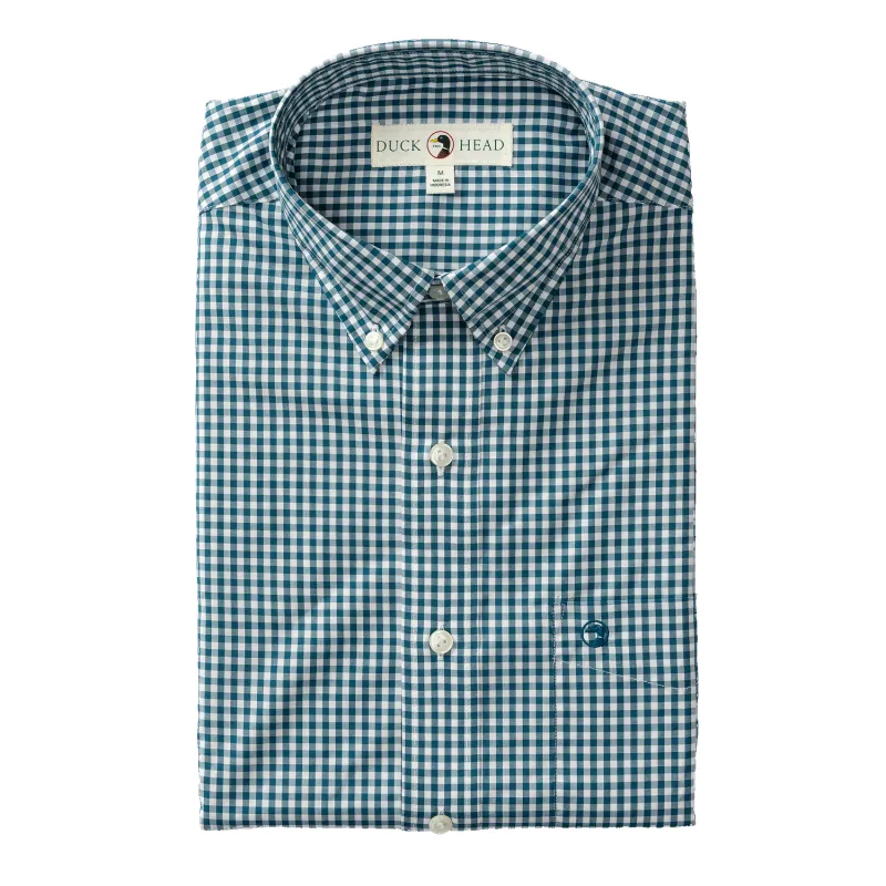 Performance Poplin Sport Shirt - Walton Gingham - Legion Blue sold by Duck Head