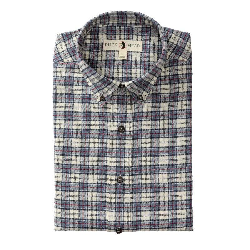Cotton Flannel Sport Shirt - Werth Plaid - Stone Blue Heather sold by Duck Head