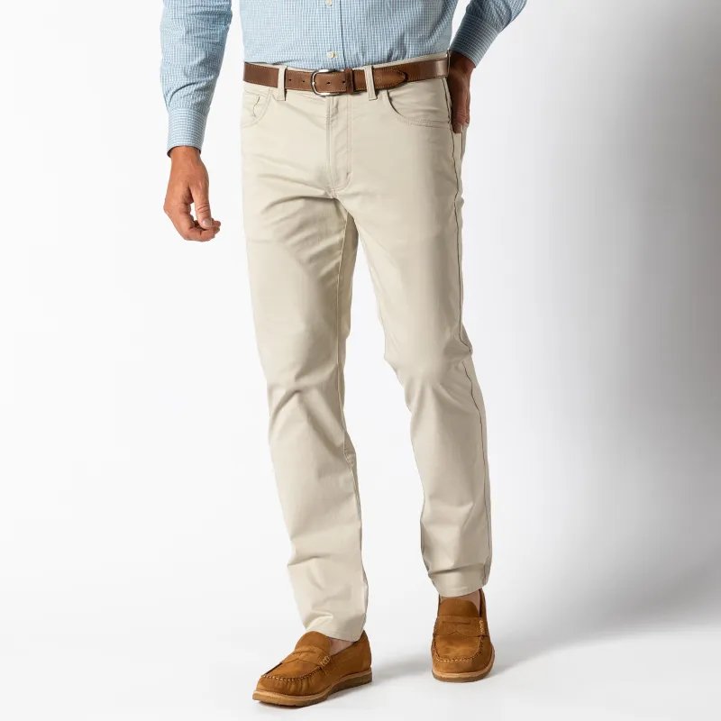 Classic Fit Pinpoint Canvas Five-Pocket - Stone sold by Duck Head