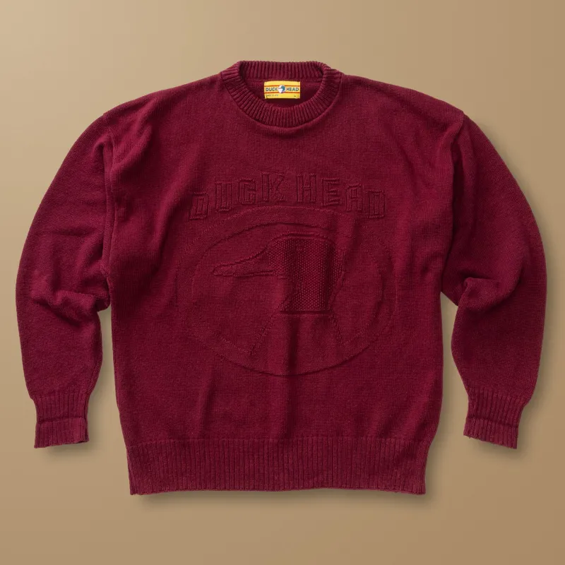 Duck Head Logo Intarsia Crewneck Sweater L - Duck Head Vintage made by Duck Head