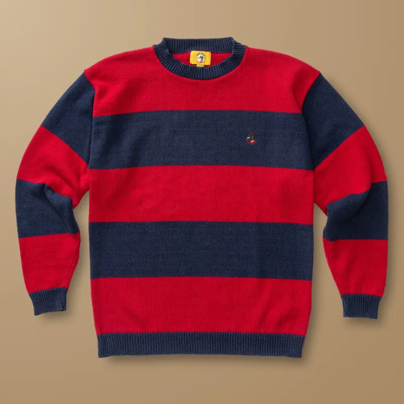 Duck Head Embroidered Striped Logo Crewneck Sweater M - Duck Head Vintage made by Duck Head