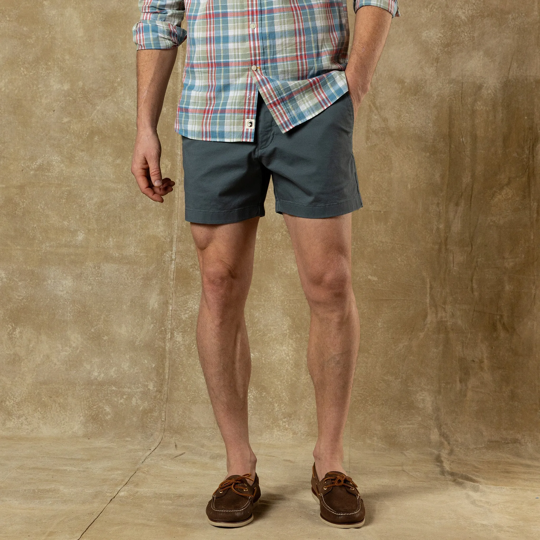 5" Gold School Chino Short - Stormy Blue sold by Duck Head