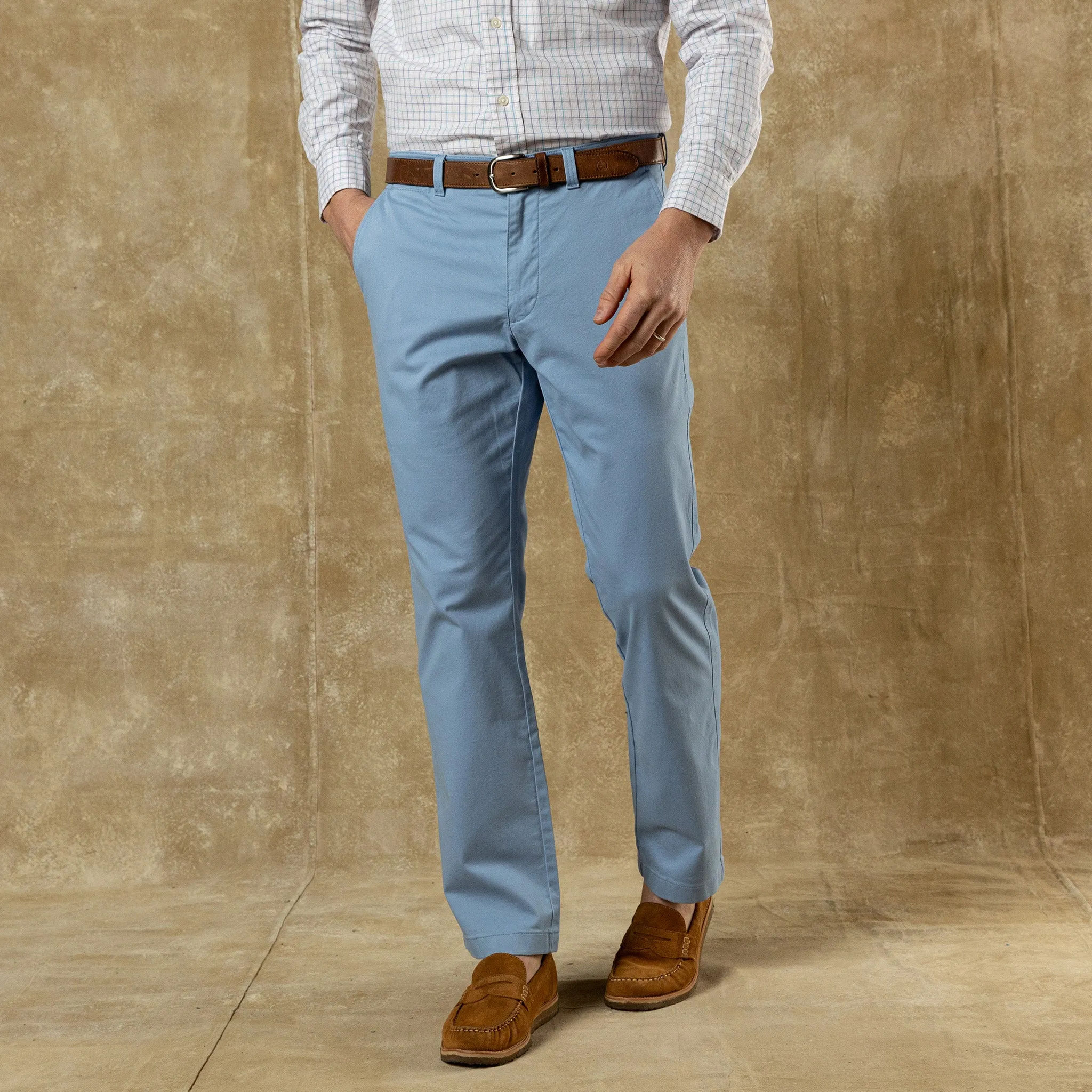 Classic Fit Gold School Chino - Chambray Blue sold by Duck Head