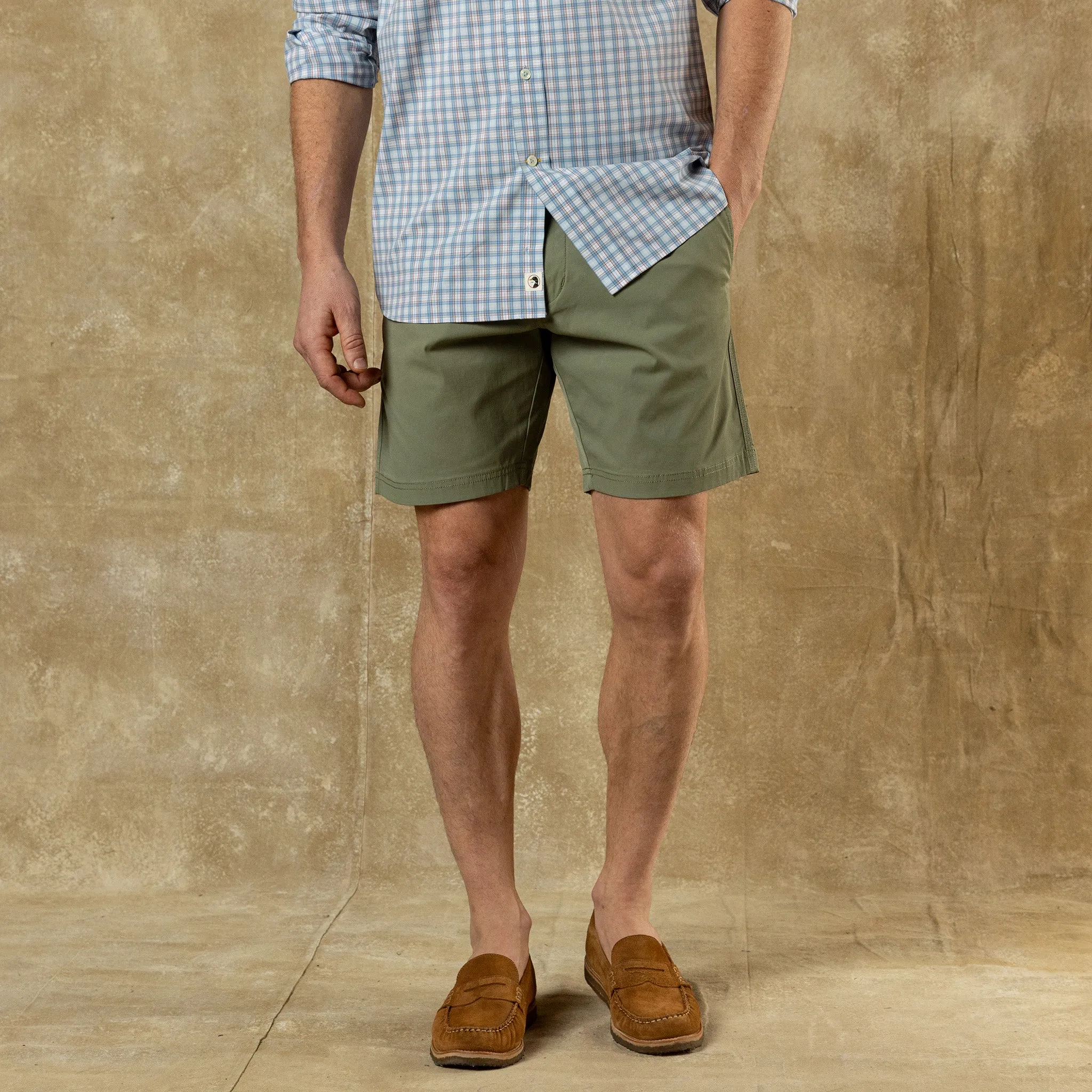 8" Harbor Performance Short - Oil Green sold by Duck Head