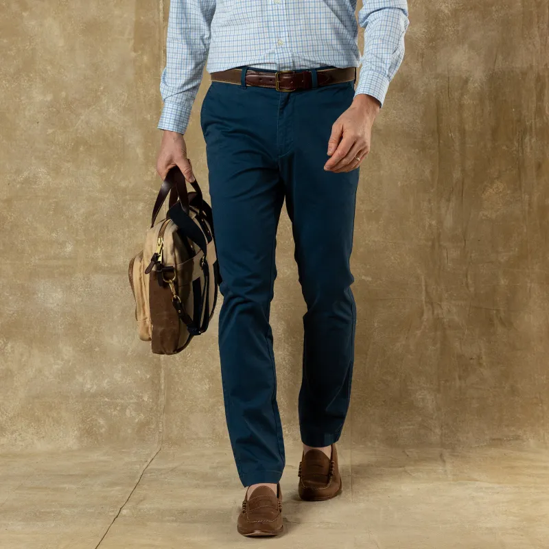 Slim Fit Gold School Chino - Mallard Blue sold by Duck Head
