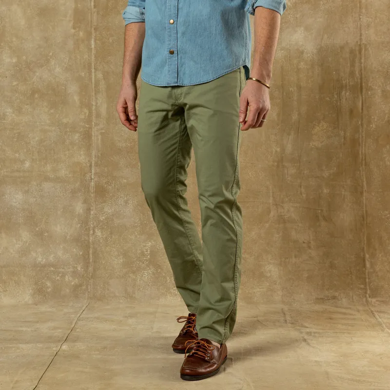 Shoreline Five-Pocket - Oil Green sold by Duck Head