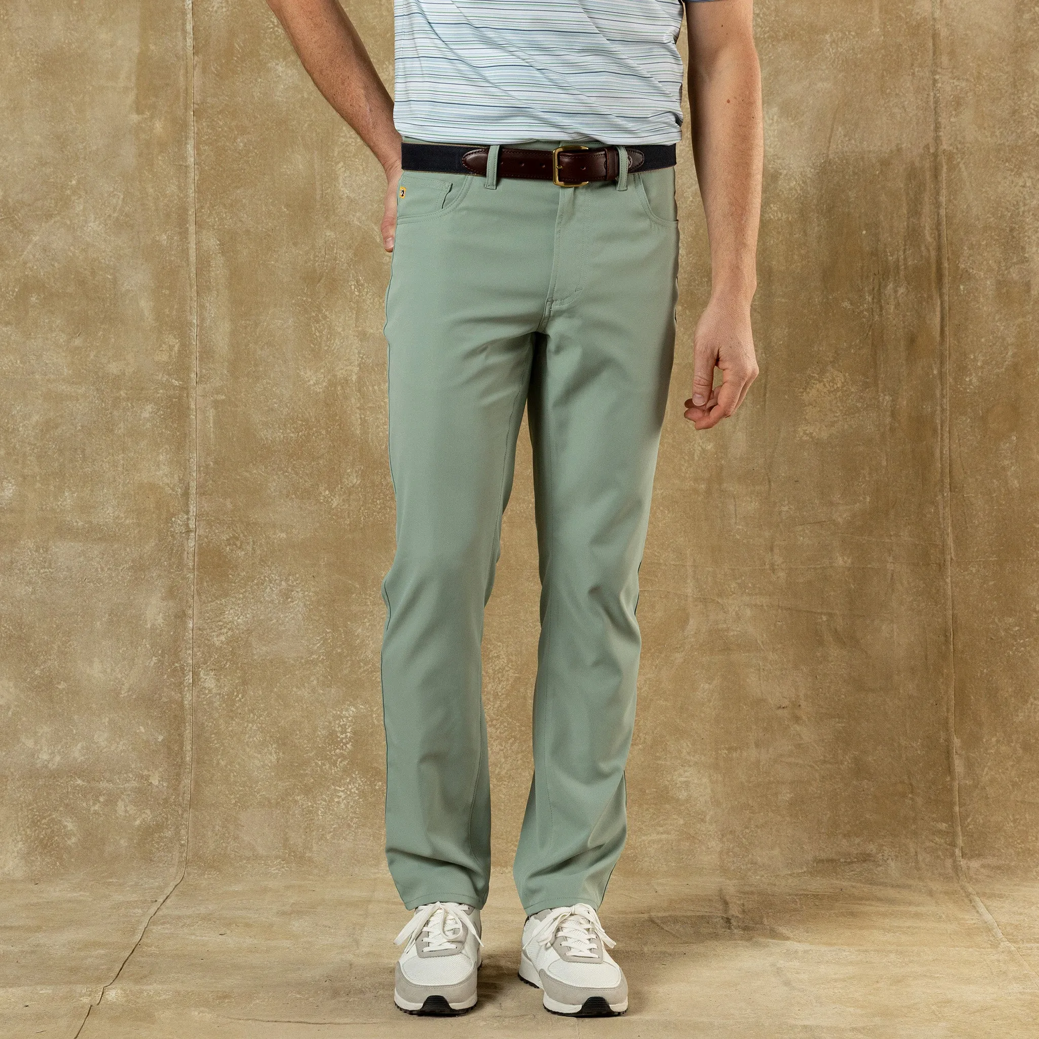 Long Drive Performance Five-Pocket - Spring Olive sold by Duck Head