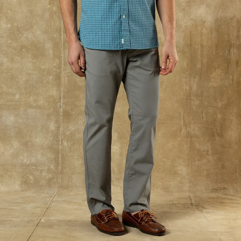 Classic Fit Pinpoint Canvas Five-Pocket - Shadow Grey sold by Duck Head