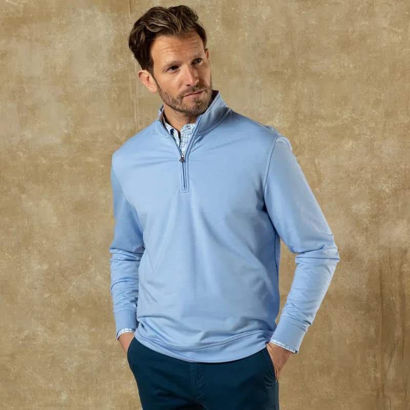 Dunmore Performance 1/4 Zip Pullover - Serenity Blue Heather made by Duck Head