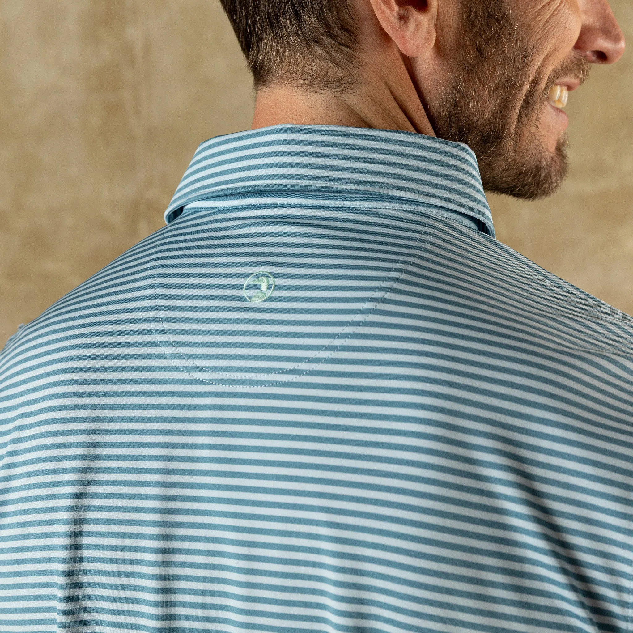 Long Drive Performance Polo - Windor Stripe - Sunwashed Blue sold by Duck Head product image thumbnail 2