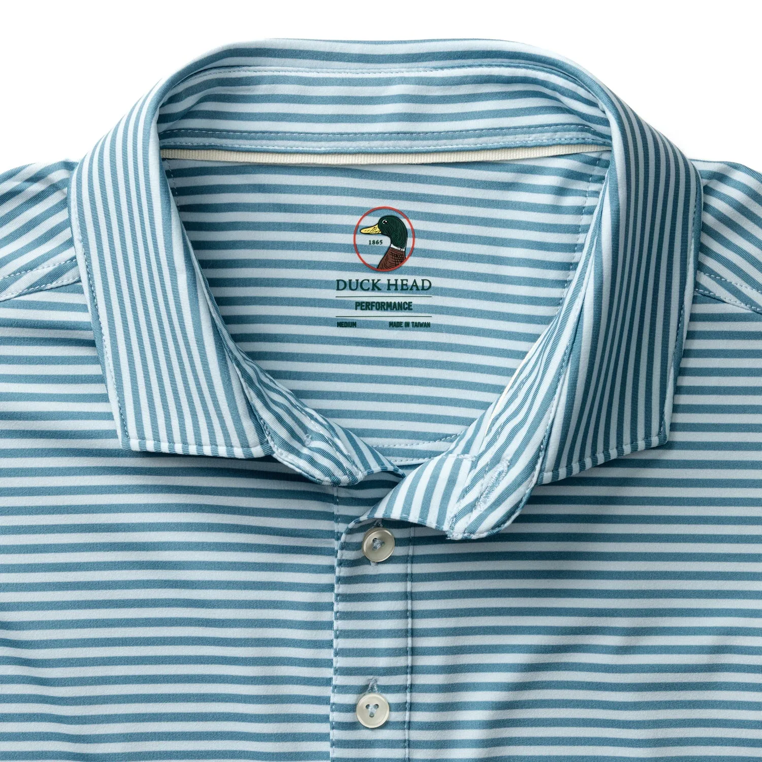 Long Drive Performance Polo - Windor Stripe - Sunwashed Blue sold by Duck Head product image thumbnail 4
