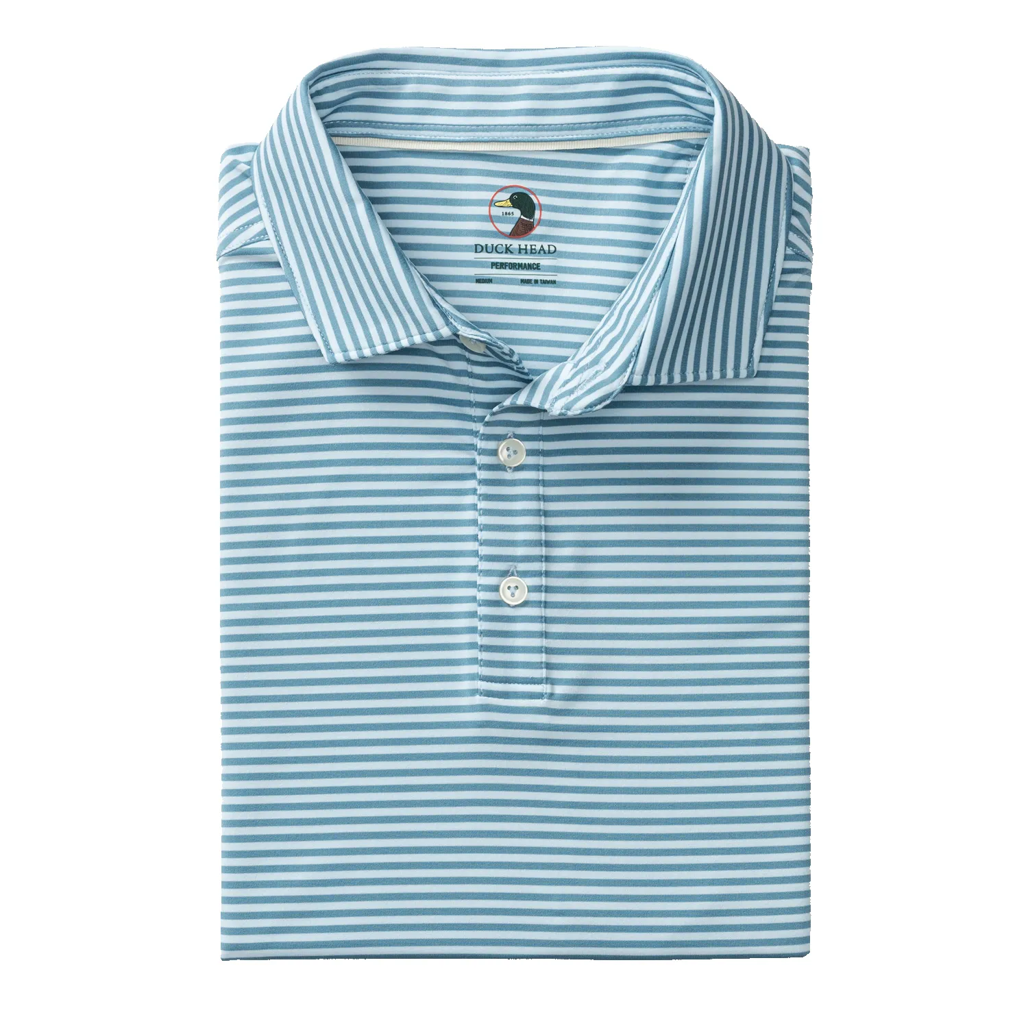 Long Drive Performance Polo - Windor Stripe - Sunwashed Blue sold by Duck Head product image thumbnail 3