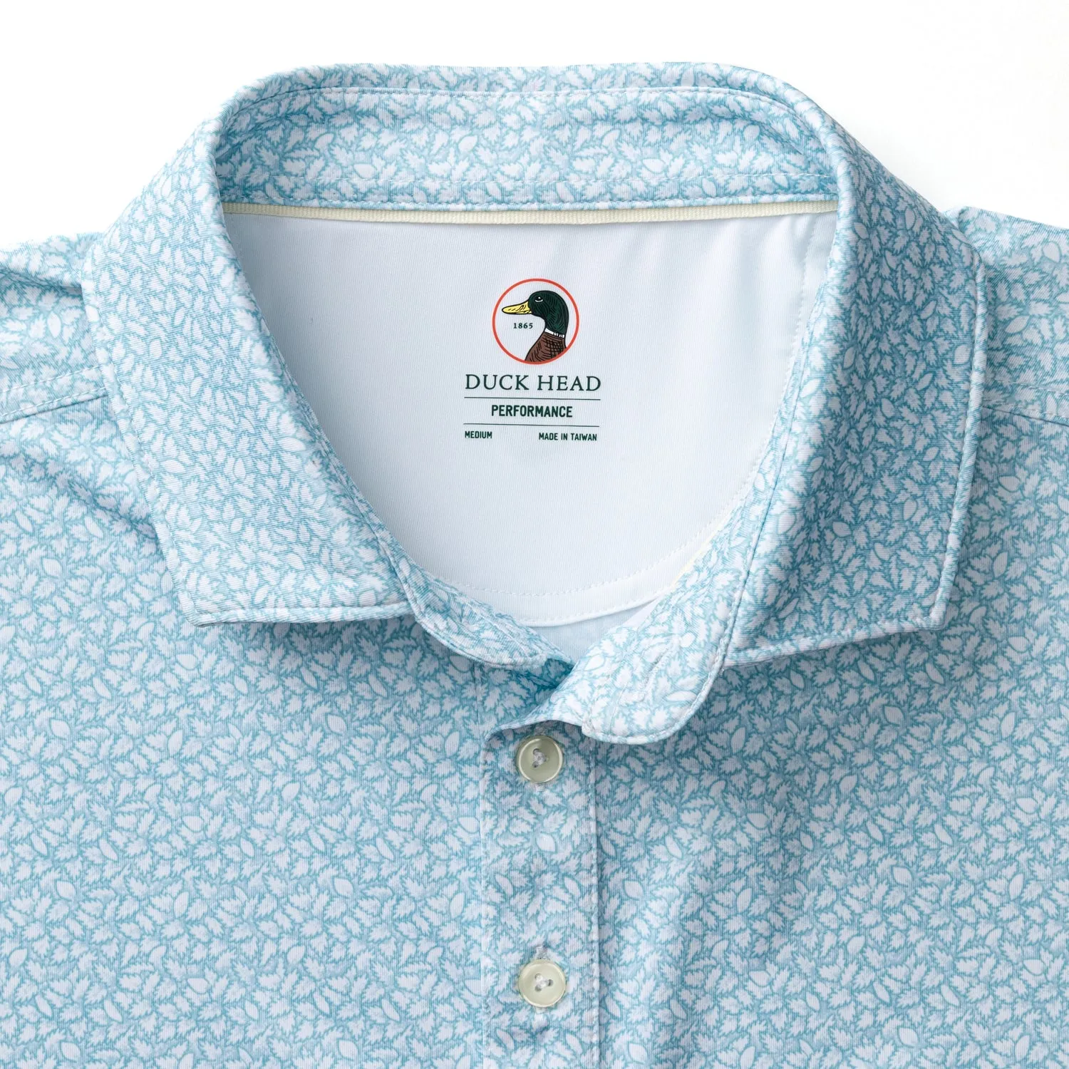 Long Drive Performance Polo - Bay Floral Print - Sky Blue sold by Duck Head product image thumbnail 4