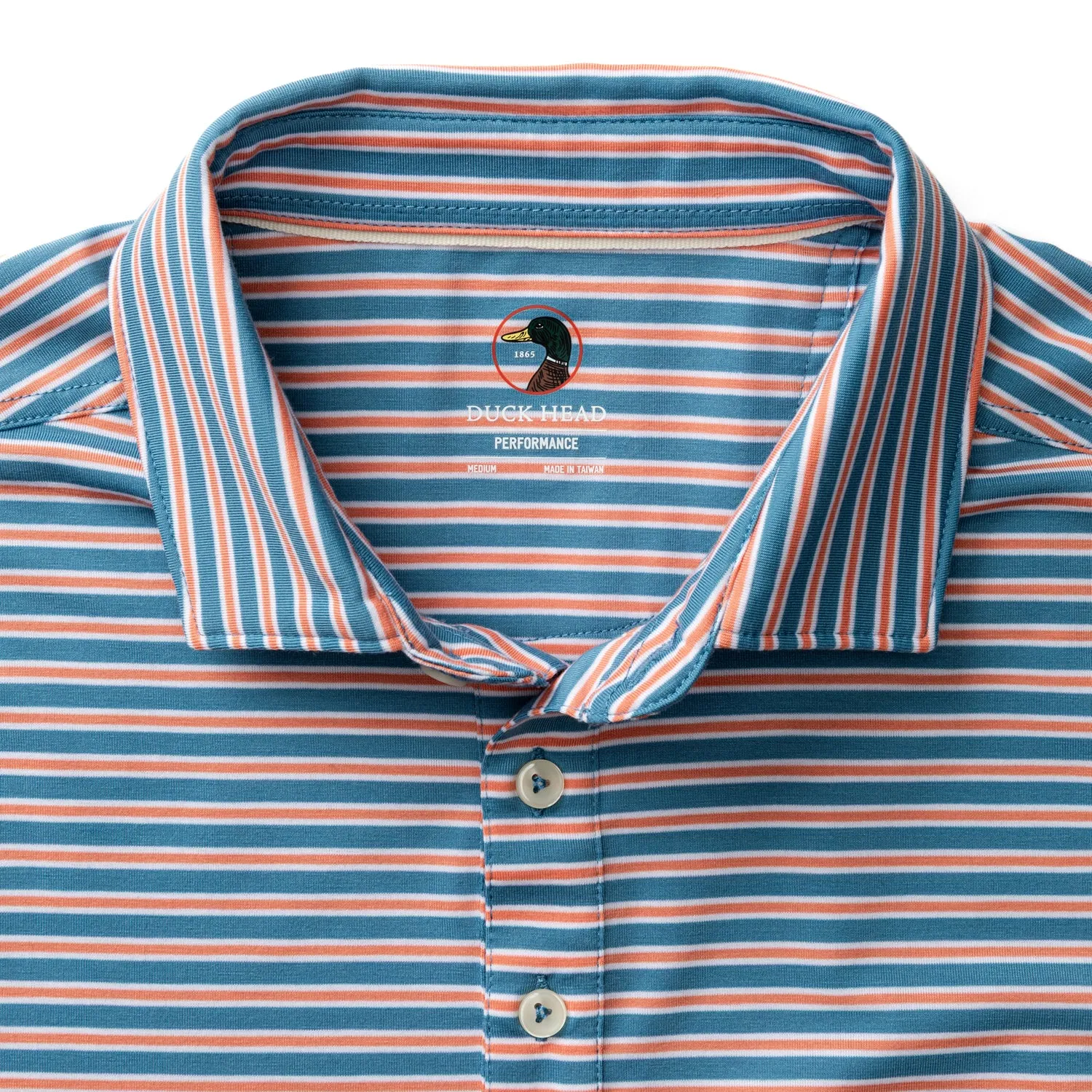 Summerford Performance Jersey Polo - Pierce Stripe - Sunwashed Blue sold by Duck Head product image thumbnail 4