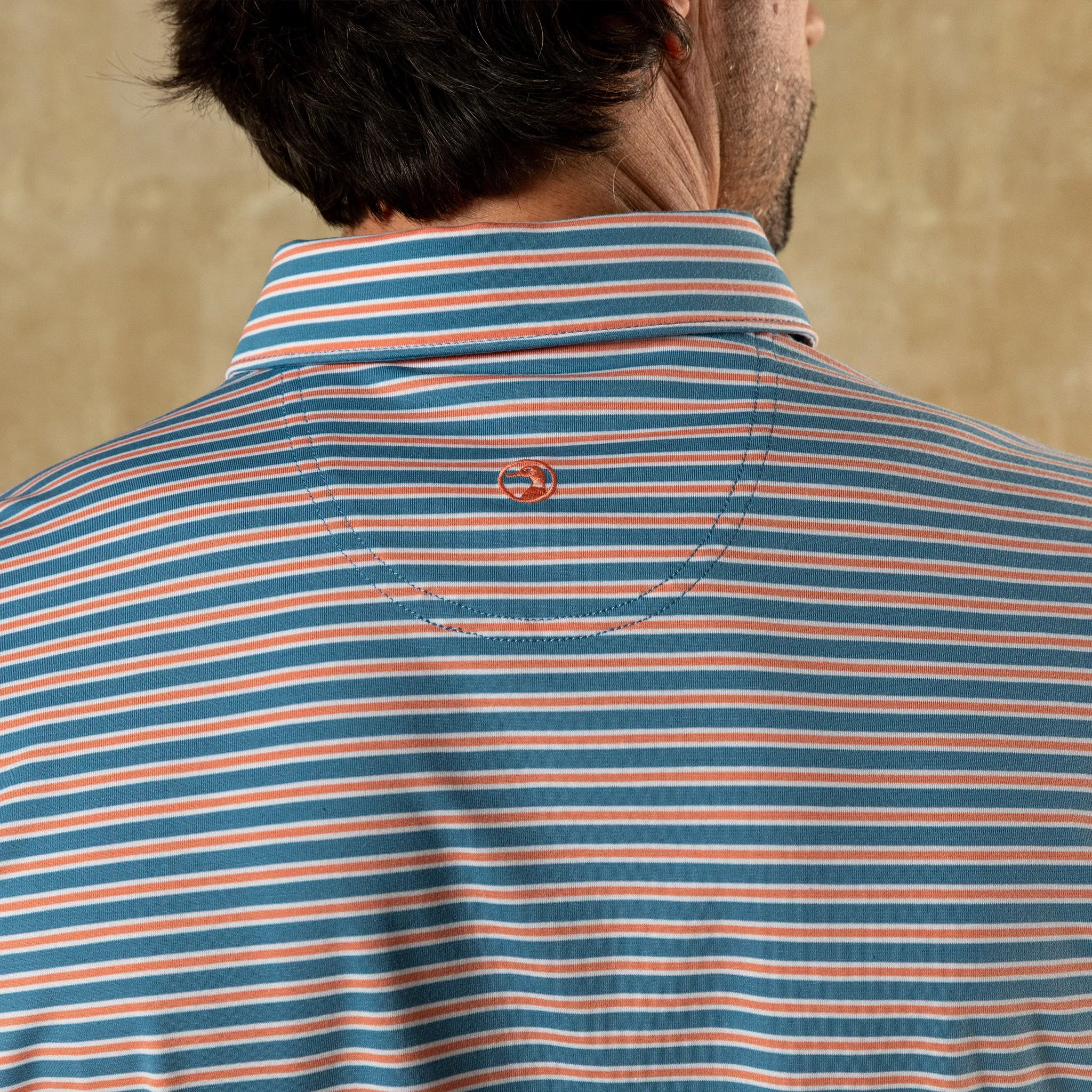 Summerford Performance Jersey Polo - Pierce Stripe - Sunwashed Blue sold by Duck Head product image thumbnail 2