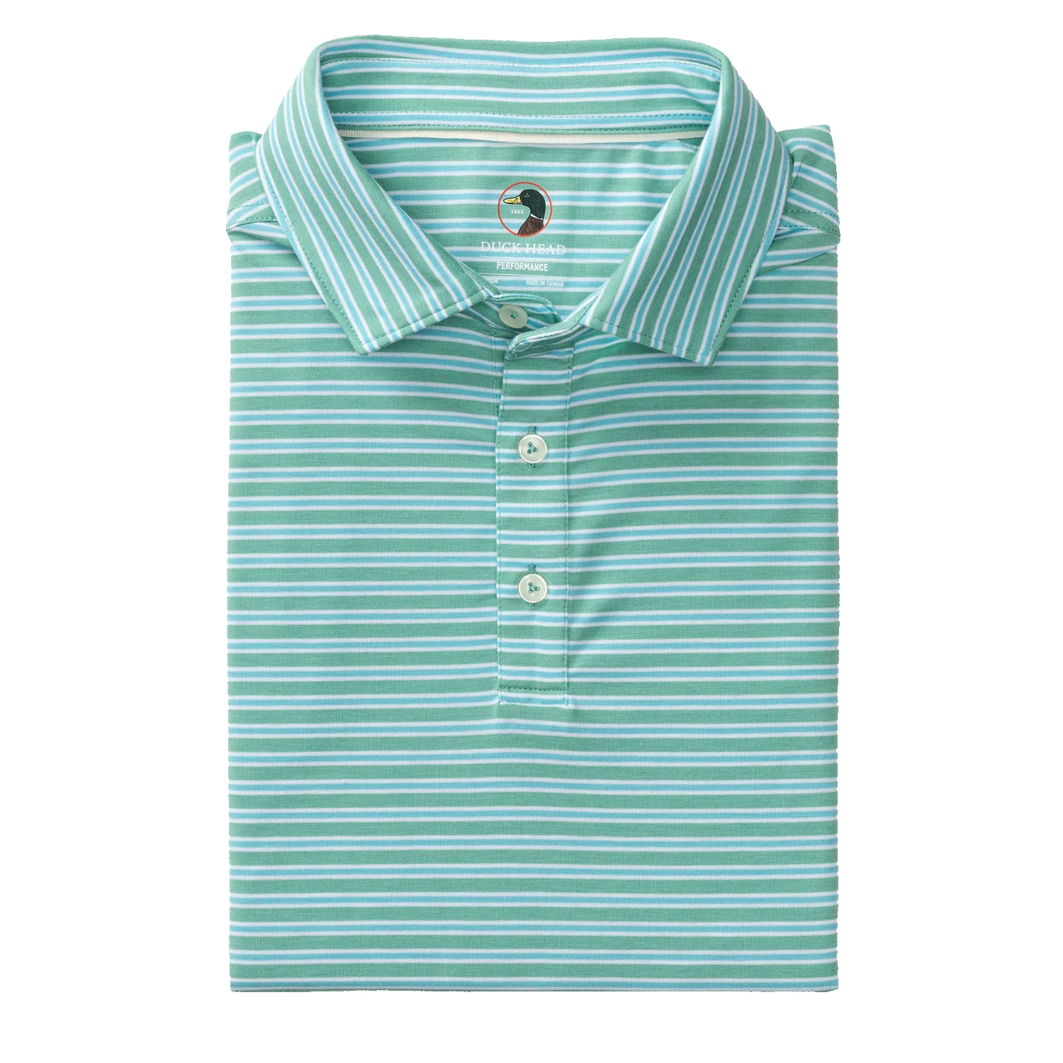 Summerford Performance Jersey Polo - Pierce Stripe - Aspen Green sold by Duck Head product image thumbnail 3