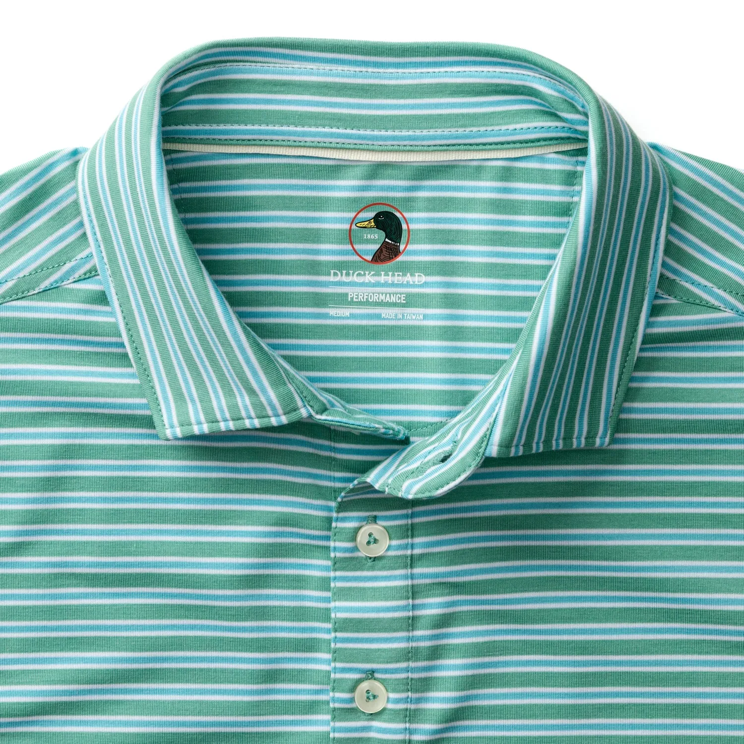 Summerford Performance Jersey Polo - Pierce Stripe - Aspen Green sold by Duck Head product image thumbnail 4