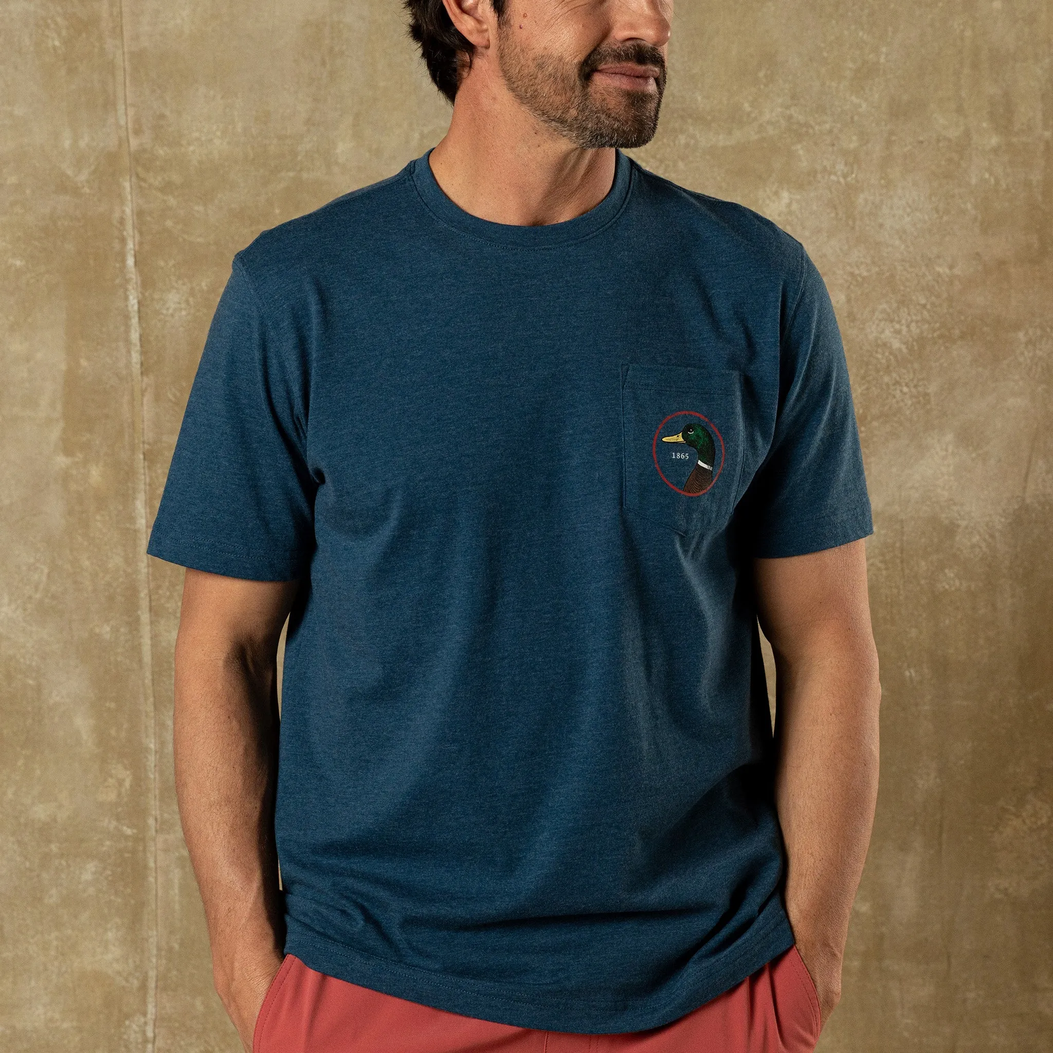 Logo Short Sleeve T-Shirt - Mallard Blue Heather sold by Duck Head product image thumbnail 2