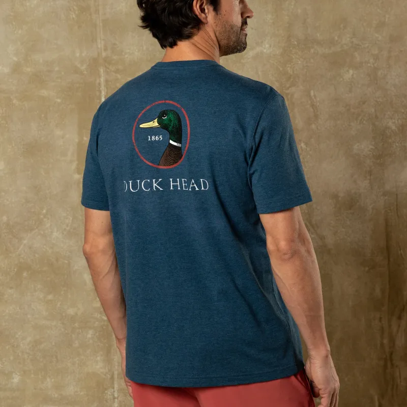 Logo Short Sleeve T-Shirt - Mallard Blue Heather sold by Duck Head