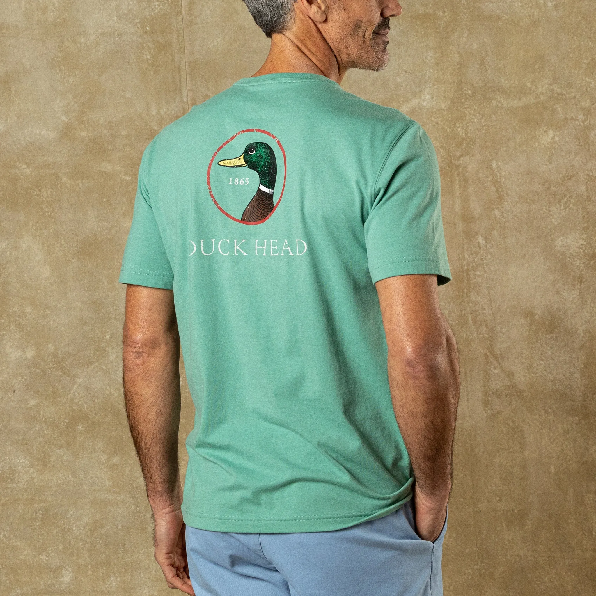 Logo Short Sleeve T-Shirt - Aspen Green Heather sold by Duck Head