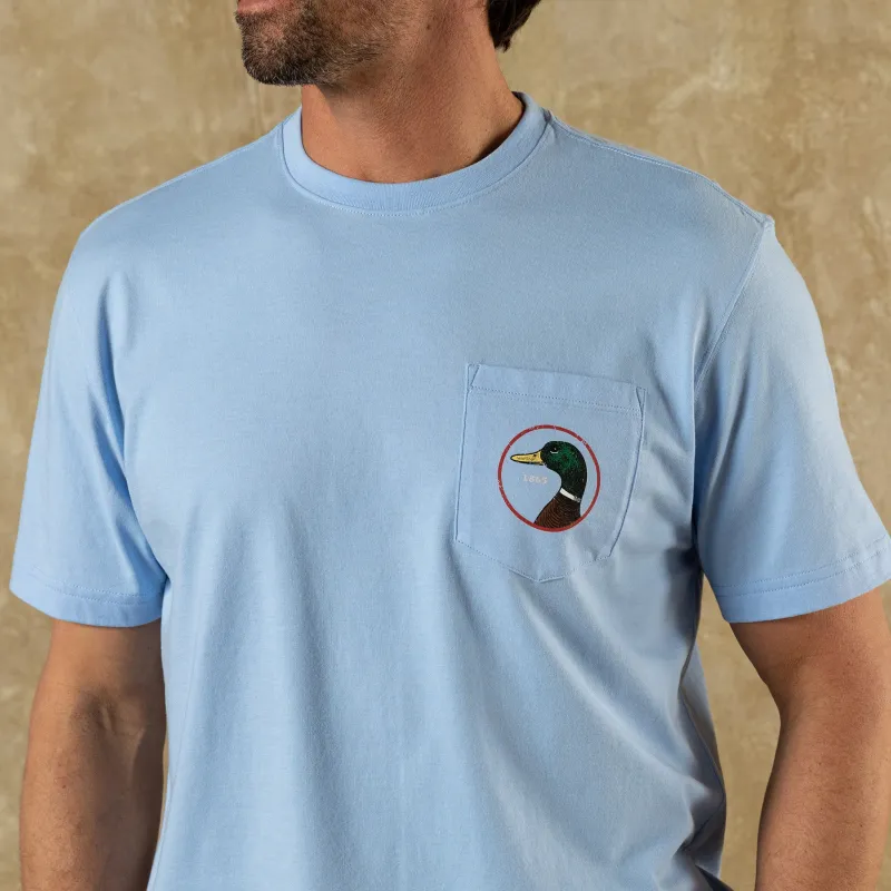 Logo Short Sleeve T-Shirt - Serenity Blue Heather sold by Duck Head