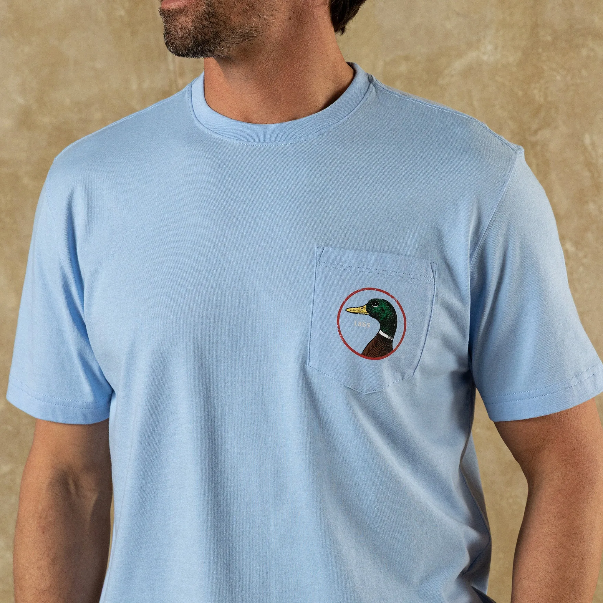 Logo Short Sleeve T-Shirt - Serenity Blue Heather sold by Duck Head