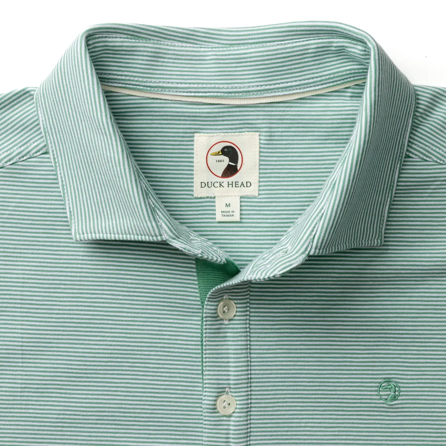 Hanover Pima Cotton Jersey Polo - Blaine Stripe - Aspen Green sold by Duck Head product image thumbnail 3