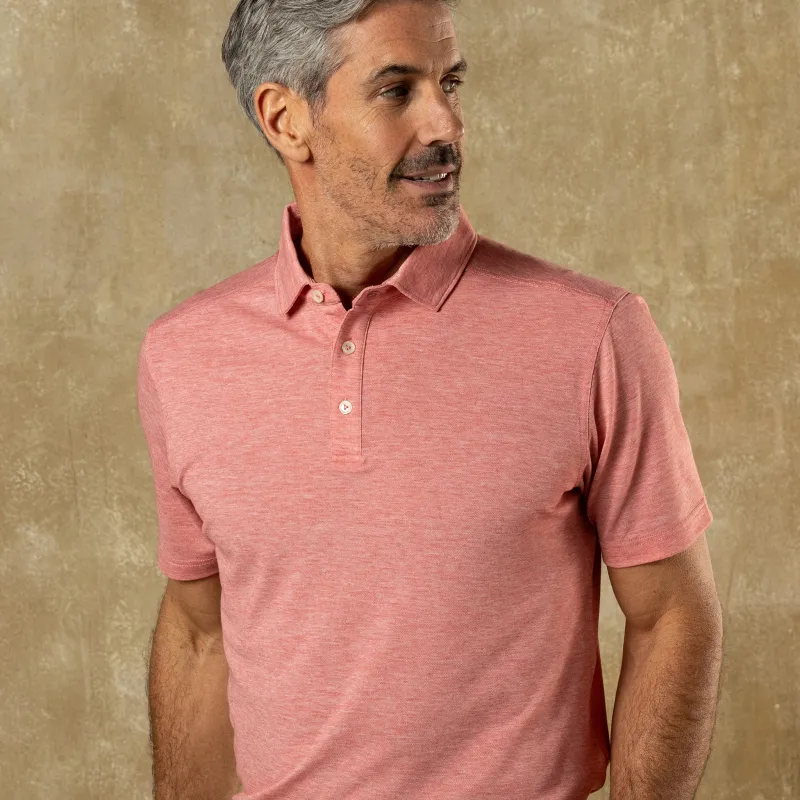 Summerford Performance Pique Polo - Classic Red Heather made by Duck Head