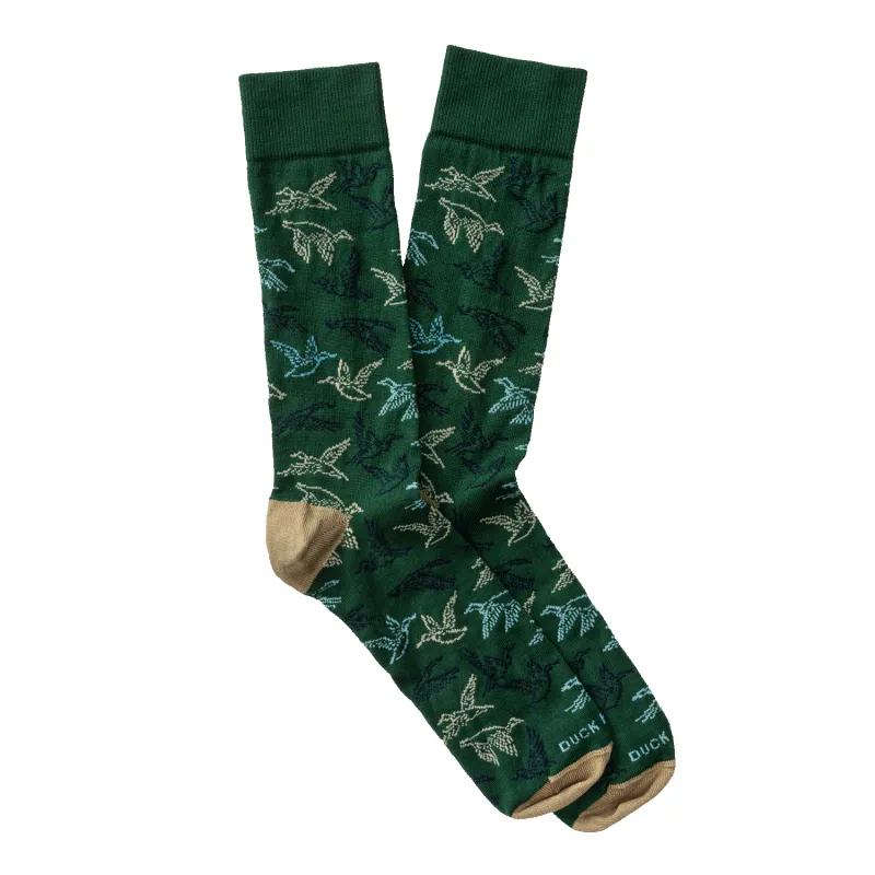 Flying Mallard Sock - Hunter Green made by Duck Head