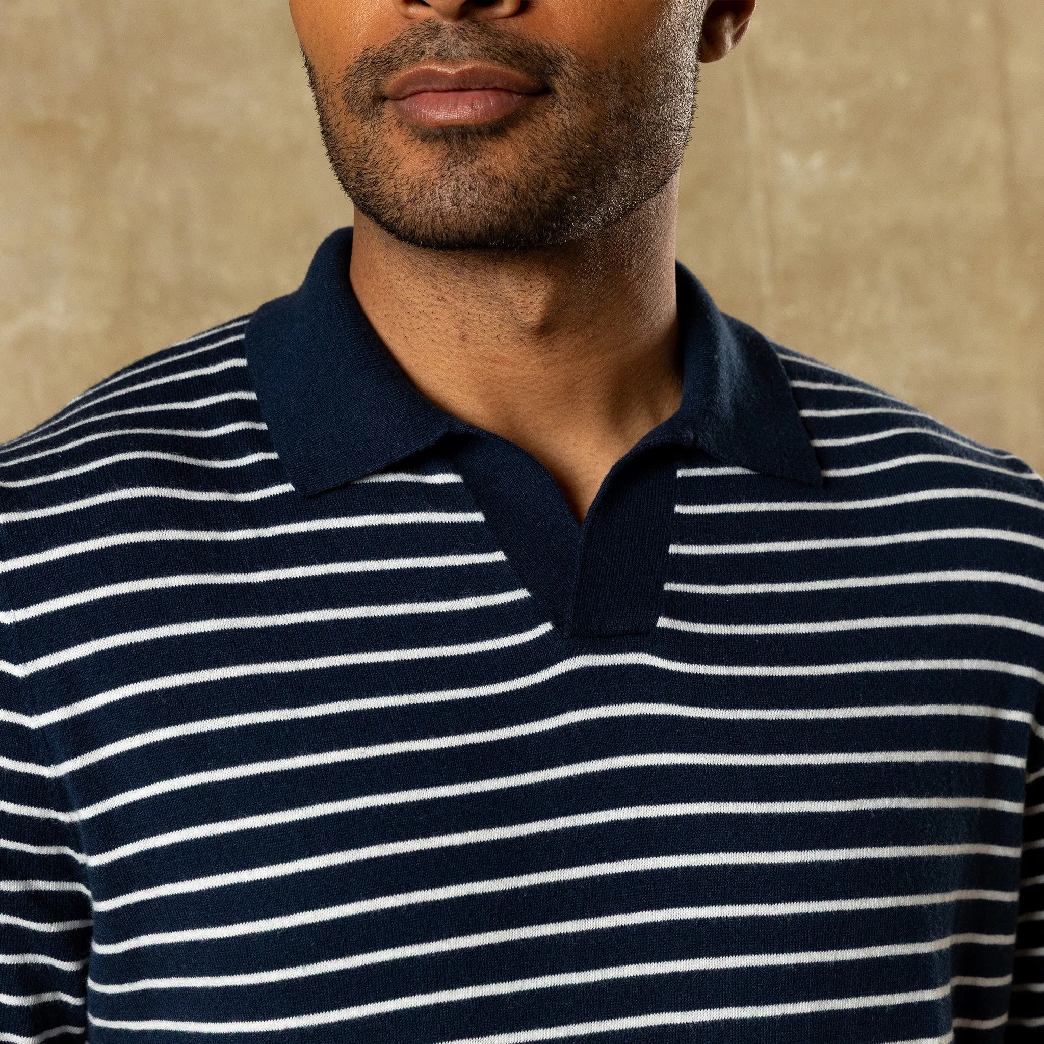 Reeves Striped Sweater Polo - Navy sold by Duck Head product image thumbnail 2