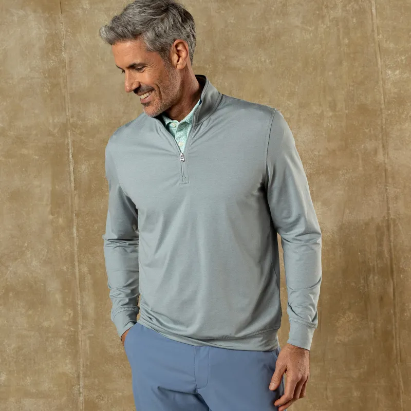 Long Drive Performance 1/4 Zip Pullover - Quarry Grey Heather made by Duck Head