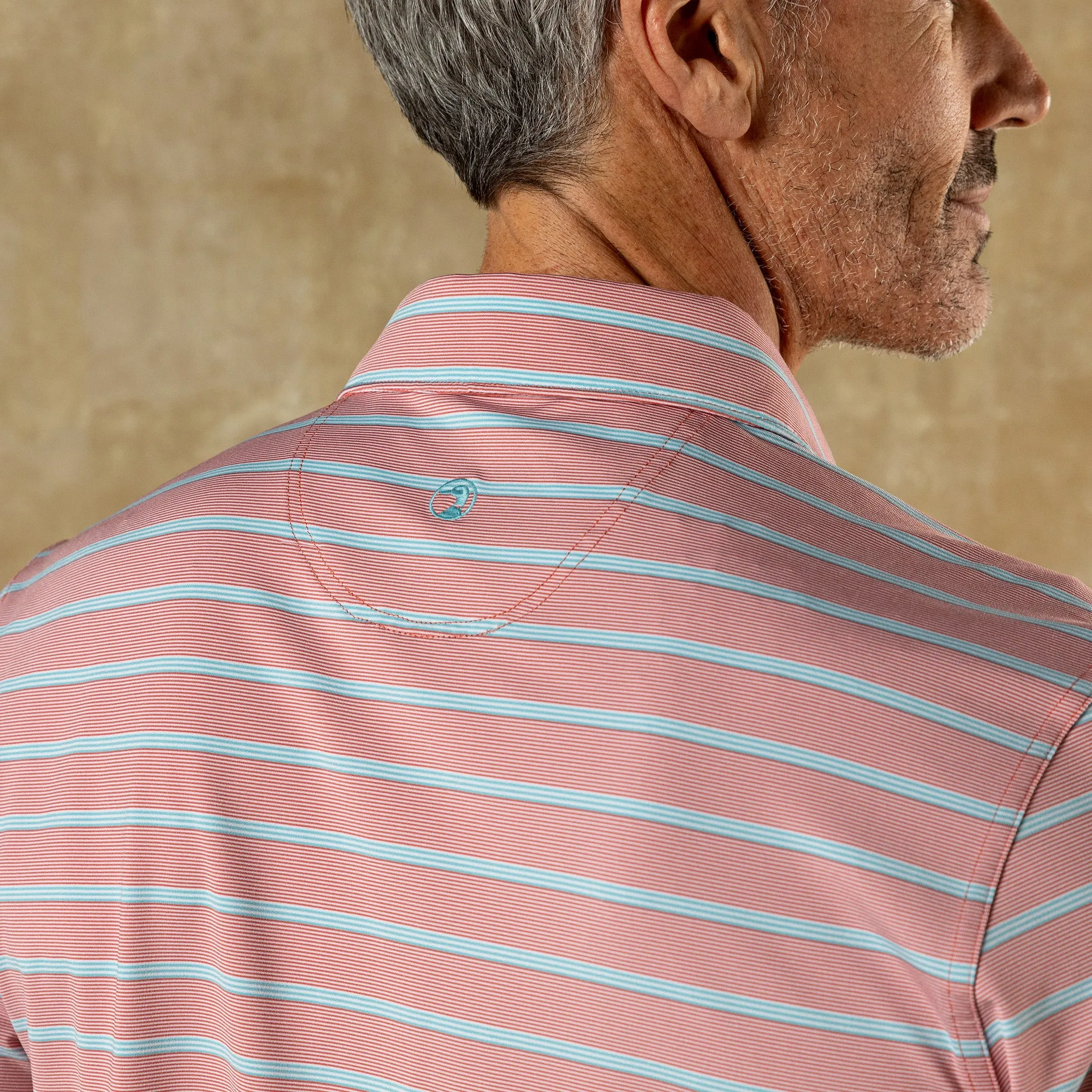 Long Drive Performance Polo - Eldred Stripe - Rosewood sold by Duck Head product image thumbnail 2