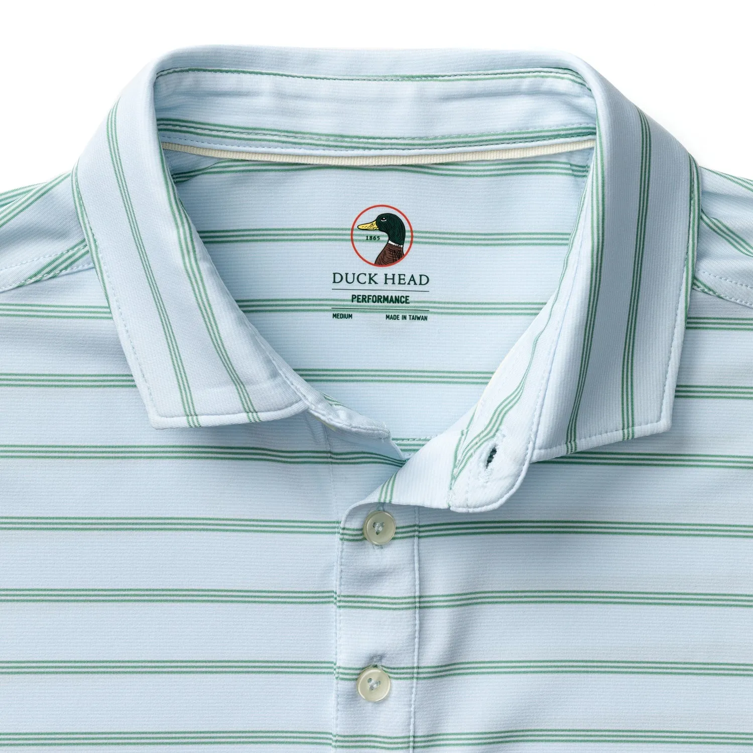 Long Drive Performance Polo - Eldred Stripe - Sky Blue sold by Duck Head product image thumbnail 4