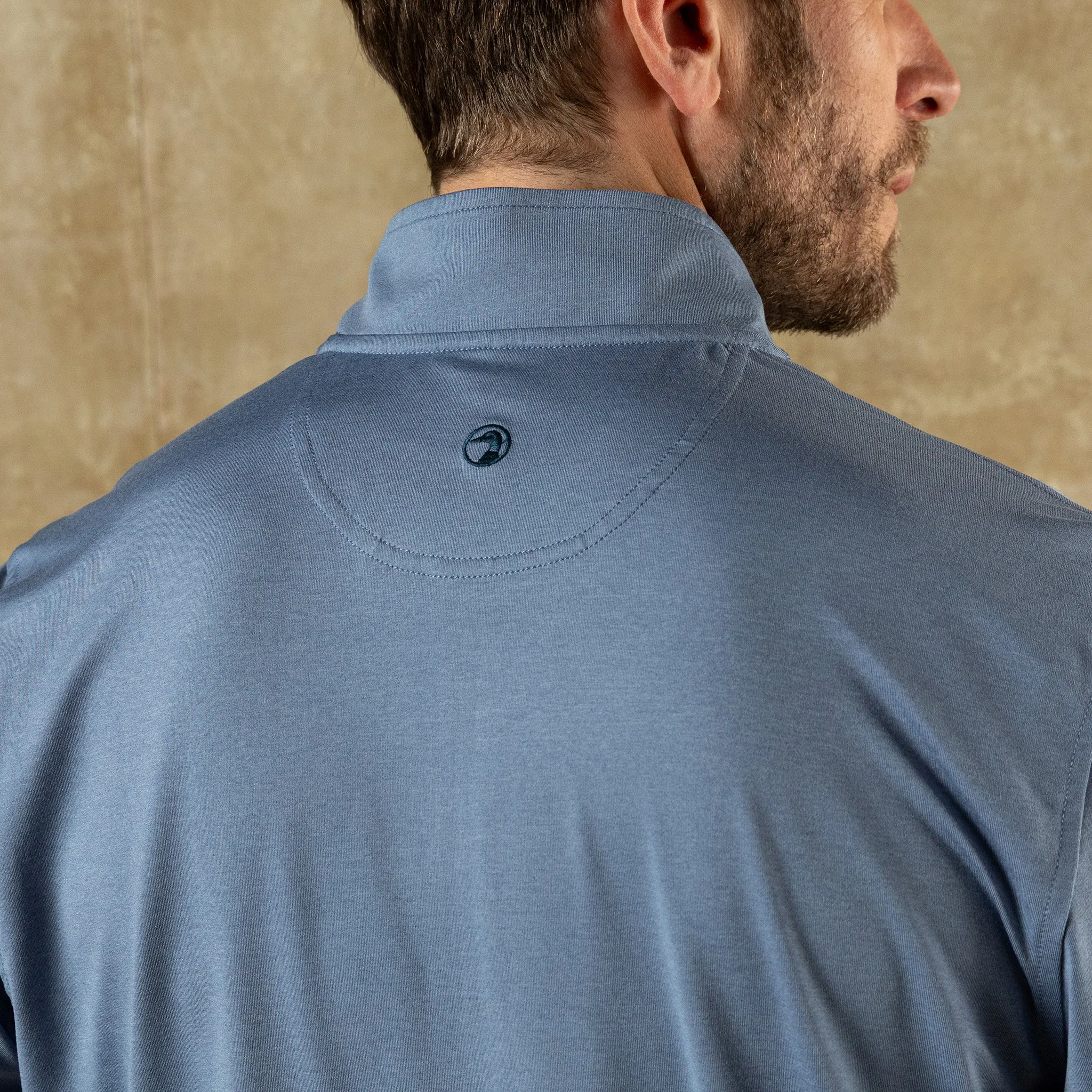 Long Drive Performance 1/4 Zip Pullover - Chambray Blue Heather sold by Duck Head product image thumbnail 2