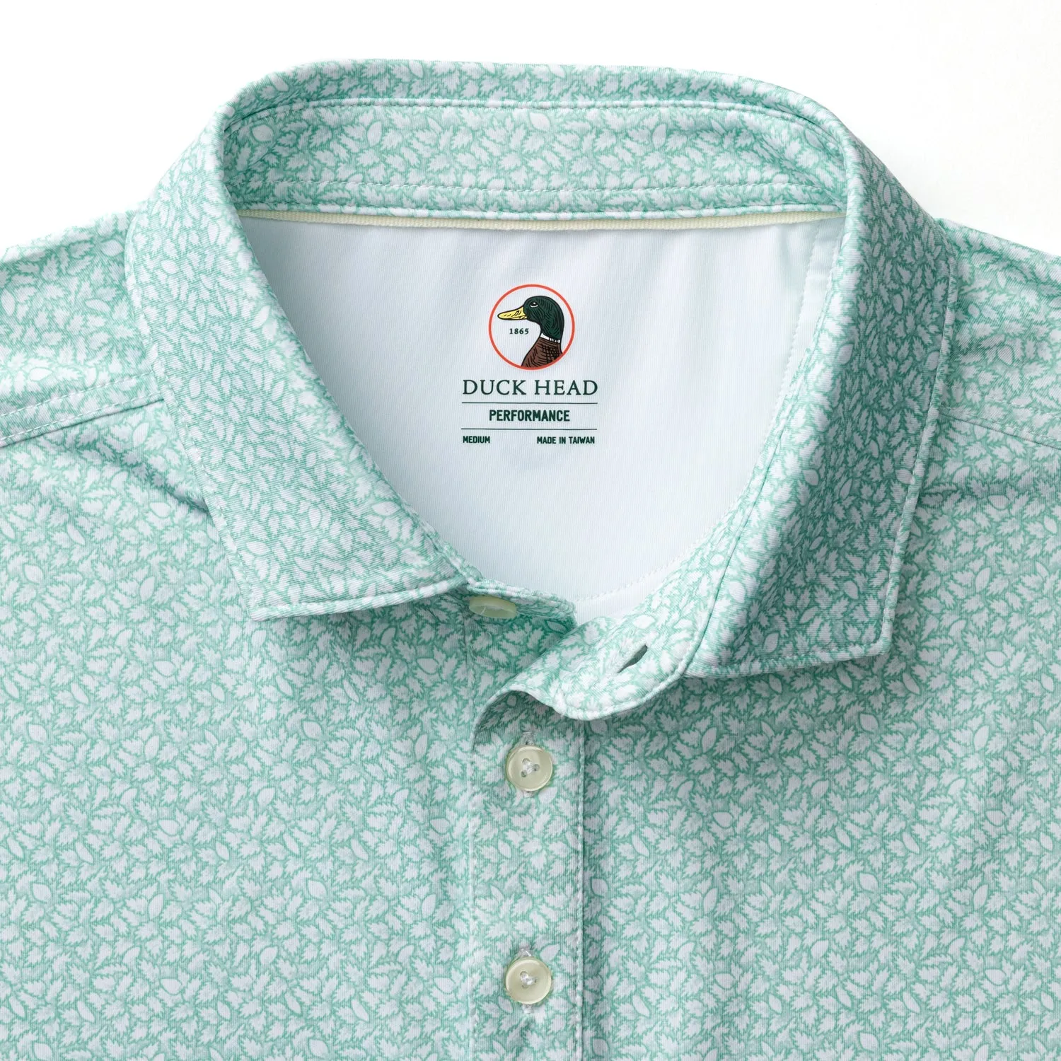 Long Drive Performance Polo - Bay Floral Print - Seafoam Green sold by Duck Head product image thumbnail 4