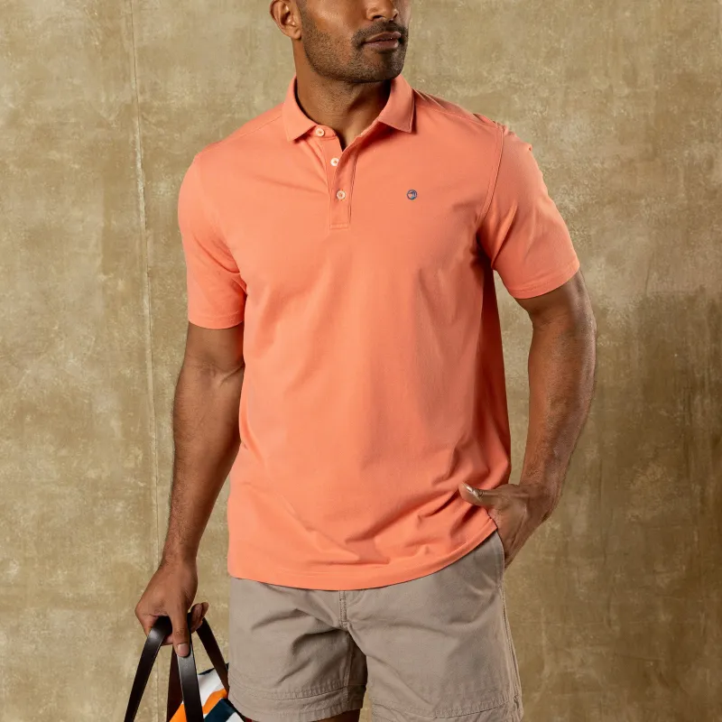 Hanover Pima Cotton Pique Polo - Coral made by Duck Head