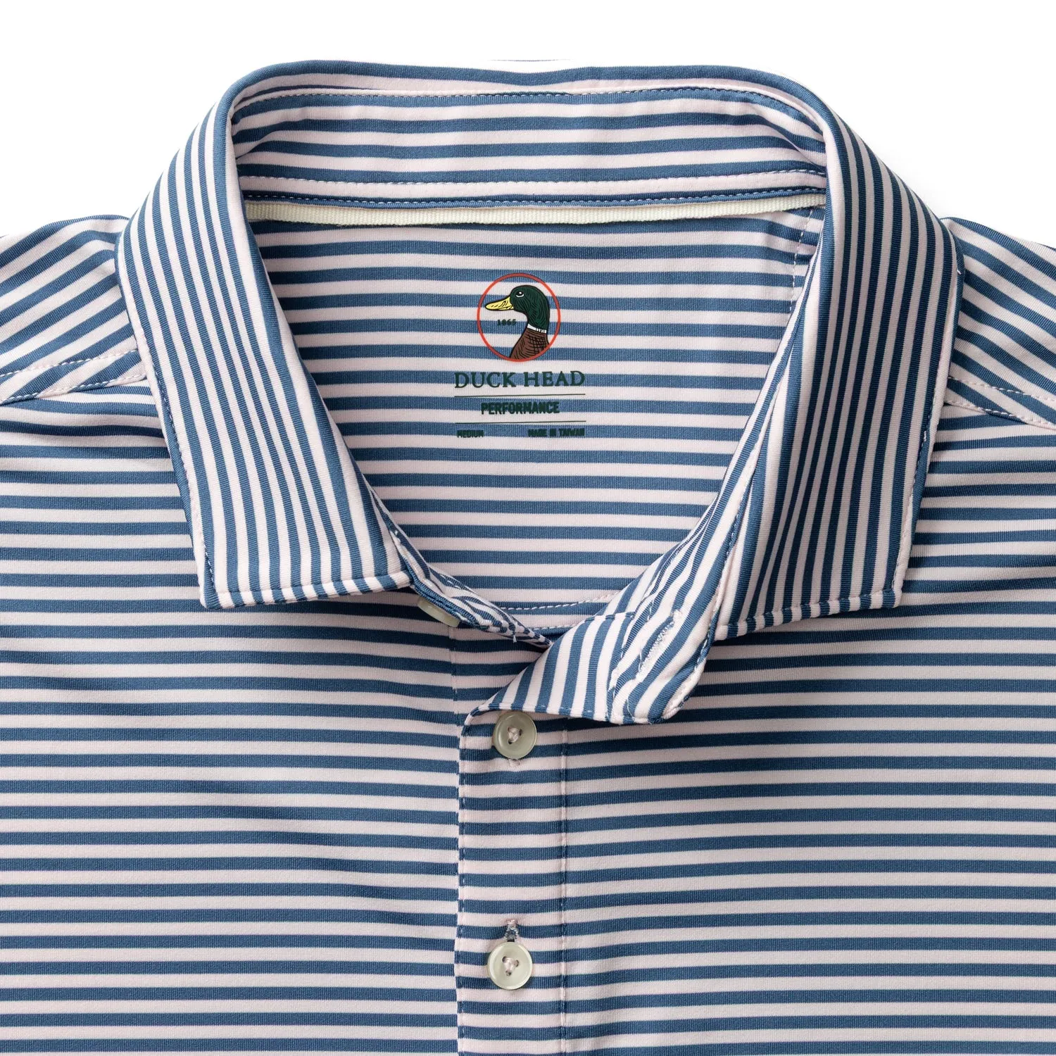 Long Drive Performance Polo - Windor Stripe - Blue Horizon sold by Duck Head product image thumbnail 4