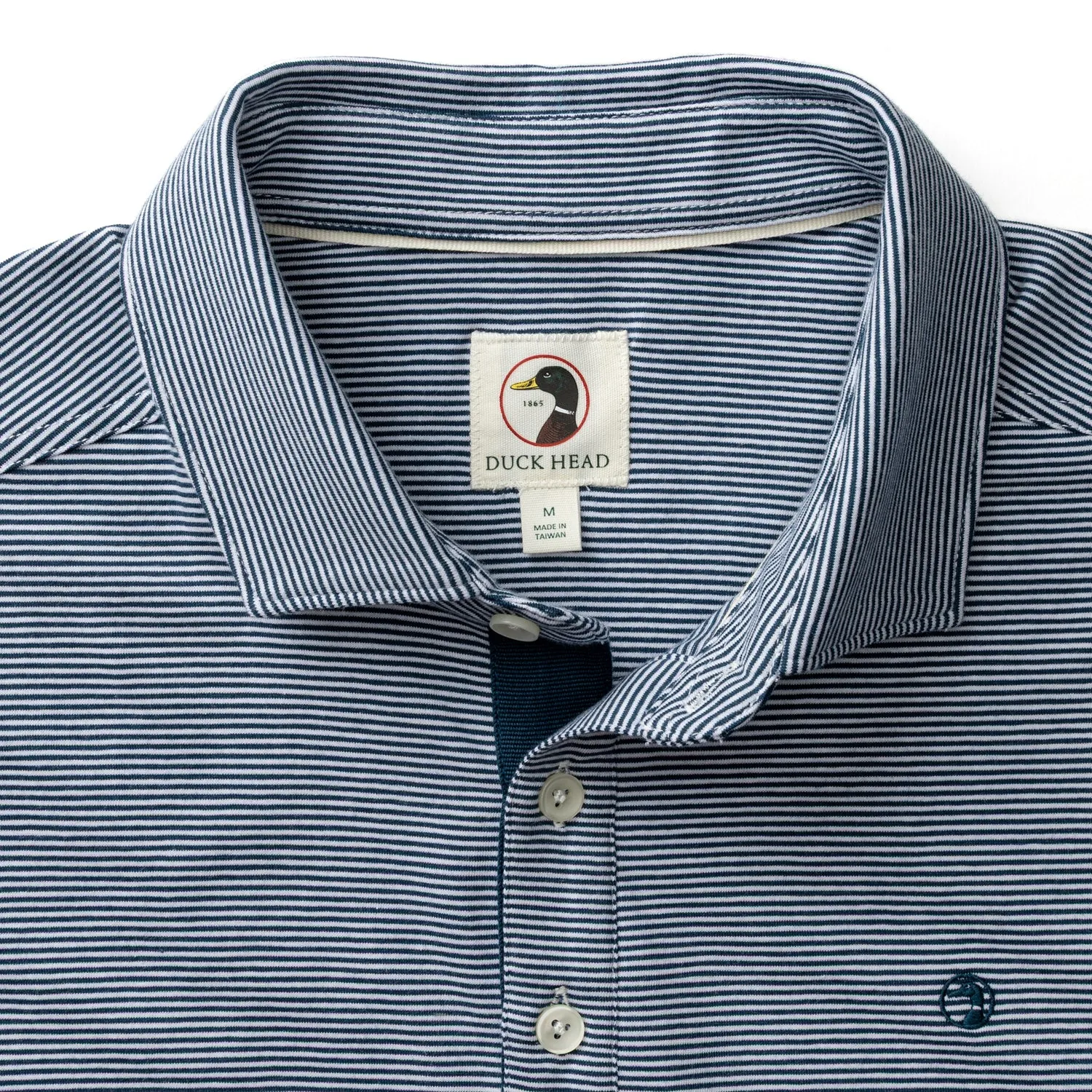 Hanover Pima Cotton Jersey Polo - Blaine Stripe - Mallard Blue sold by Duck Head product image thumbnail 3