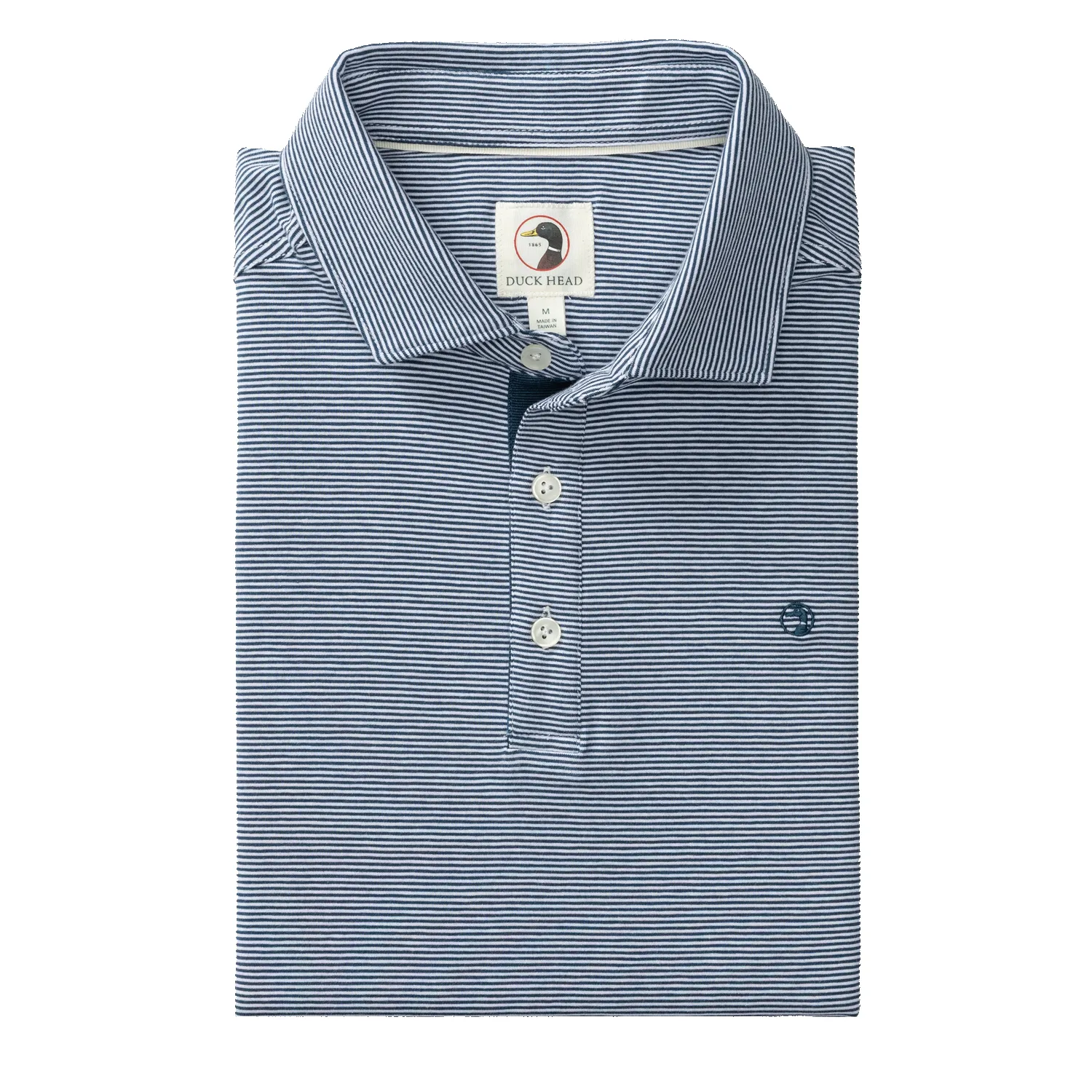 Hanover Pima Cotton Jersey Polo - Blaine Stripe - Mallard Blue sold by Duck Head product image thumbnail 2